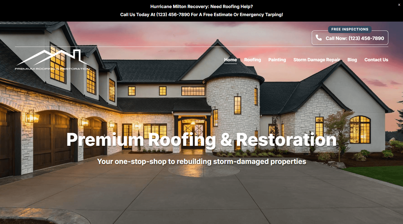 Premium Roofs Website